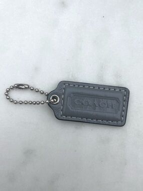 COACH Vintage Leather Hang Tag, Gray